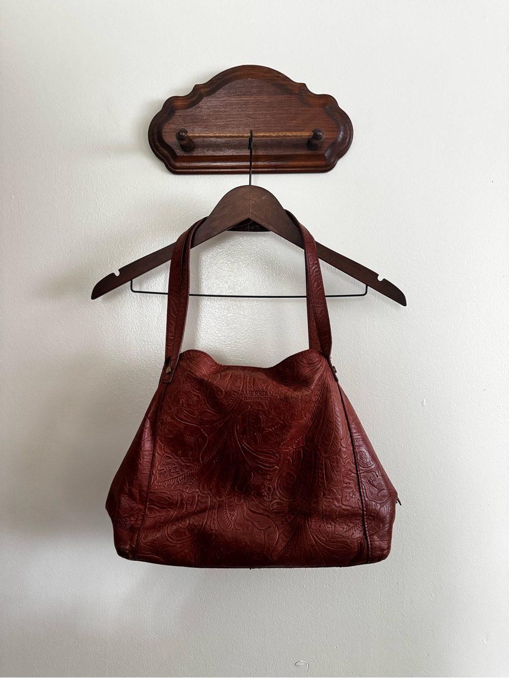American Leather Co. Leather Embossed Tote Bag